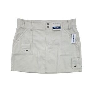 NWT Old Navy Women Silver Grey Corduroy Carpenter Utility Mini Skirt 6